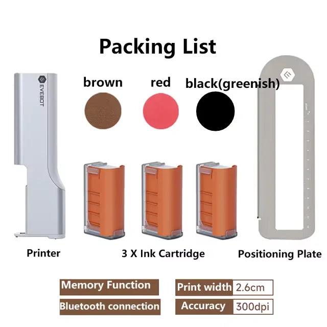 Portable Food Inkjet Printer EVEBOT Printpen Buletooth Wireless Handheld HD Printing Coffee Beer Bread for Cofe Hotel Restaurant