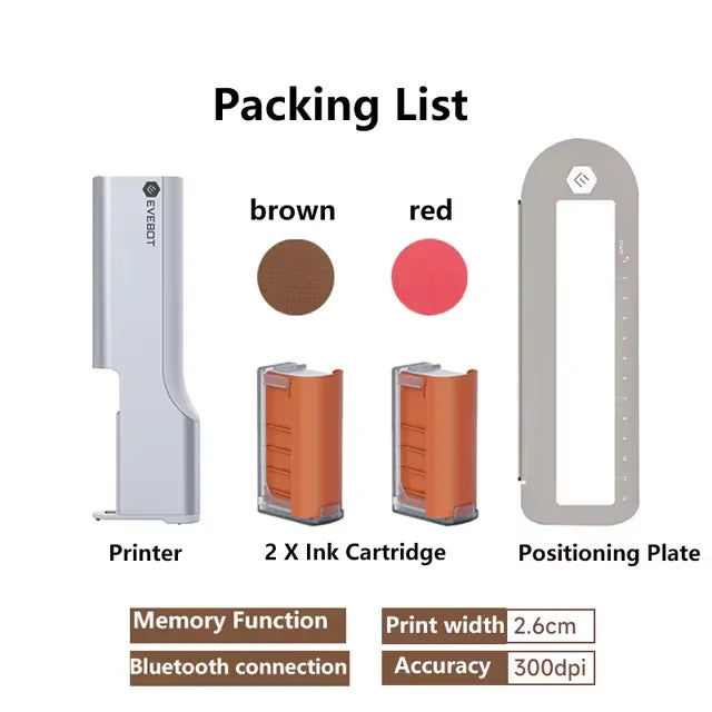 Portable Food Inkjet Printer EVEBOT Printpen Buletooth Wireless Handheld HD Printing Coffee Beer Bread for Cofe Hotel Restaurant