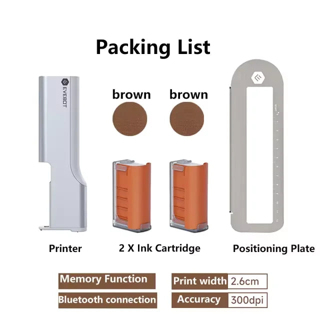 Portable Food Inkjet Printer EVEBOT Printpen Buletooth Wireless Handheld HD Printing Coffee Beer Bread for Cofe Hotel Restaurant
