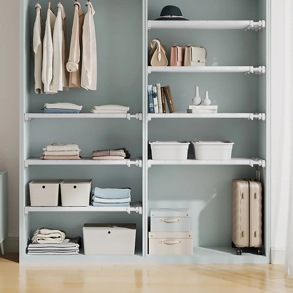 Adjustable Closet Organizer: Kitchen Storage Shelves Space Saving