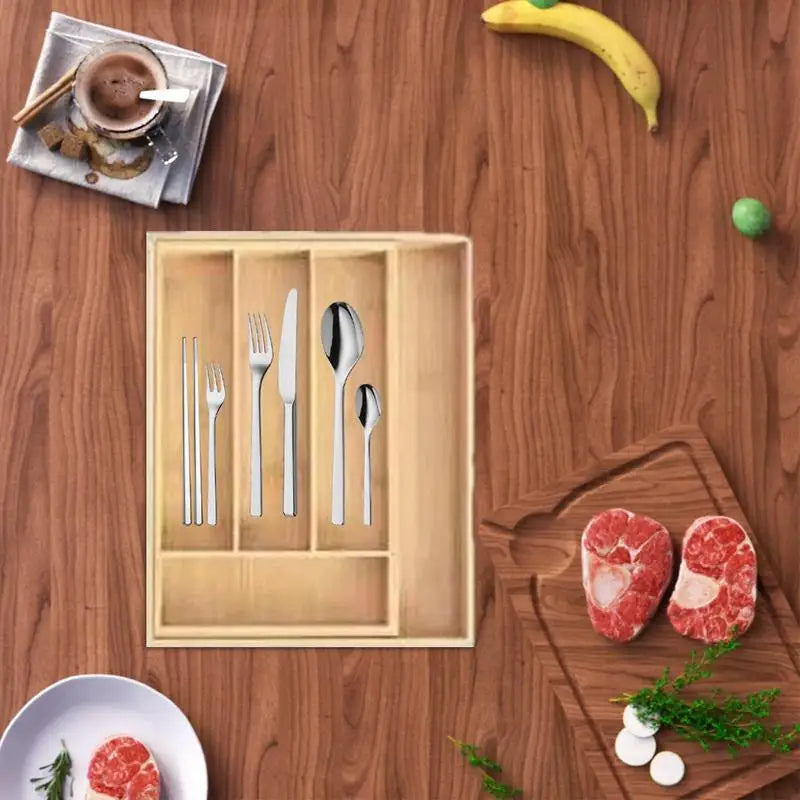 Kitchen Drawer Cutlery Storage Tray Knife Holder Spoon Forks Adjustable