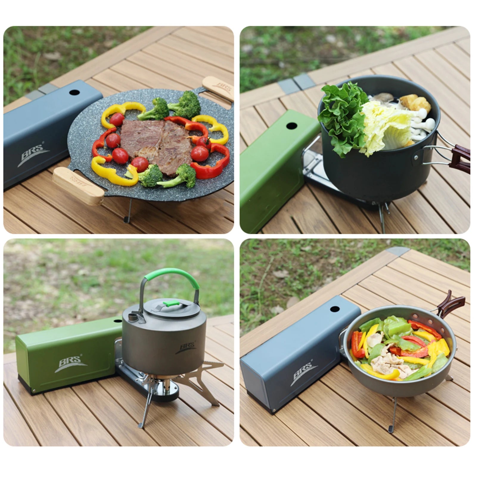 BRS Camping Folding Cassette Stove BRS-97 Portable Gas Stove 3800W Burner Stainless Steel Cassette Furnace Camping Accessories