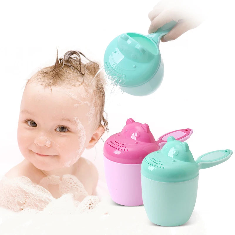 Cute Cartoon Baby Bath Caps Toddle Shampoo Cup Children Bathing Bailer Baby Shower Spoons Child Washing Hair Cup Kids Bath Tool