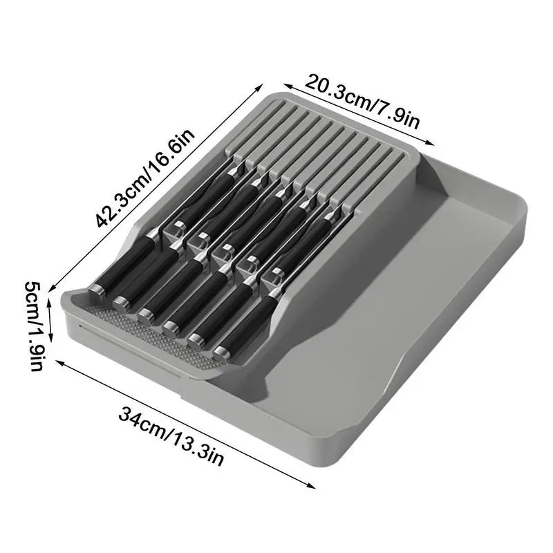 Slots Knife Block Drawer Knife Partition Shelf Box Quick Drain Knife