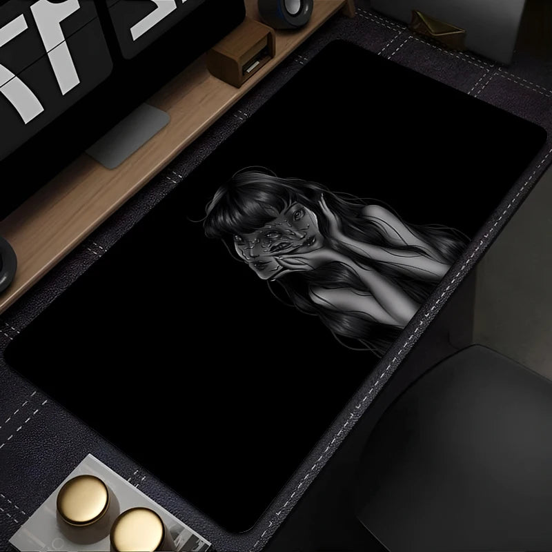 Gaming Accessories Mousepad Junji Ito Tees Horror HD Printed Anime Mouse Pad Office Pc Cabinet Desk Mat Extended Keyboard Carpet