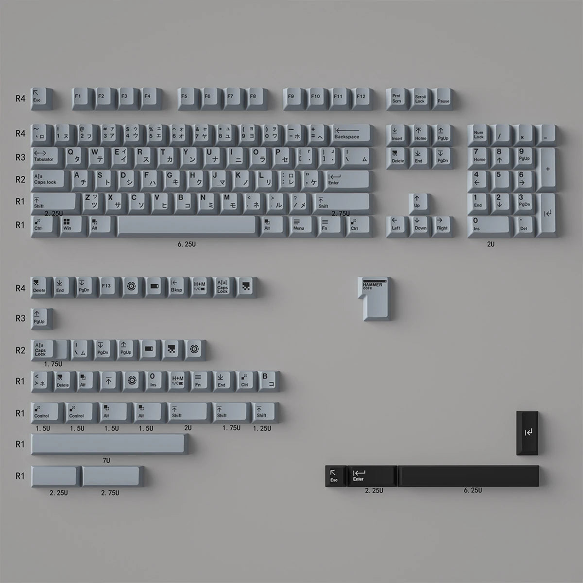 GMK Sushi TaiChi Large Set DYE-SUB PBT Keycap Japanese Custom Personality Cherry Profile Keycaps For Mechanical Keyboard  61/64