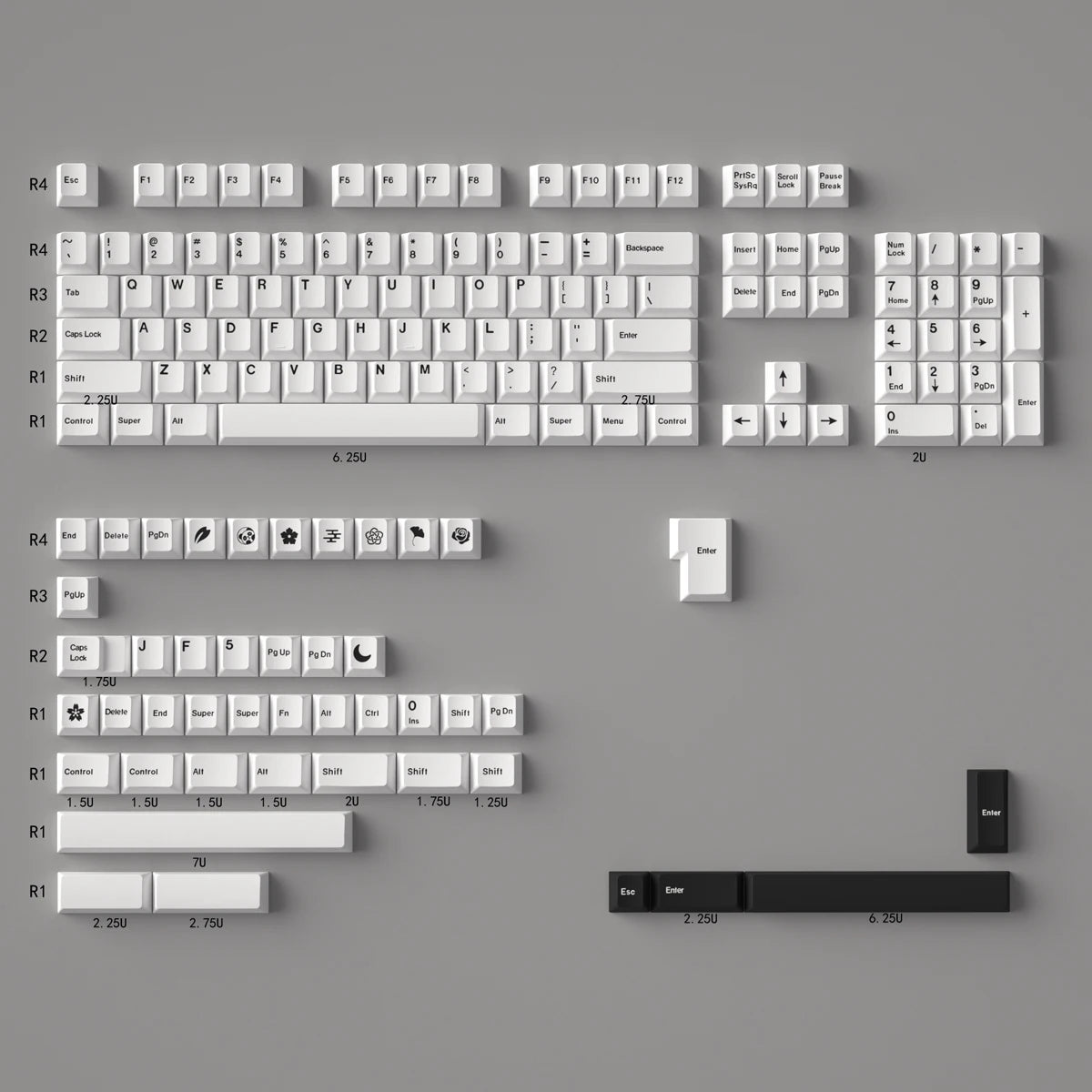 GMK Sushi TaiChi Large Set DYE-SUB PBT Keycap Japanese Custom Personality Cherry Profile Keycaps For Mechanical Keyboard  61/64