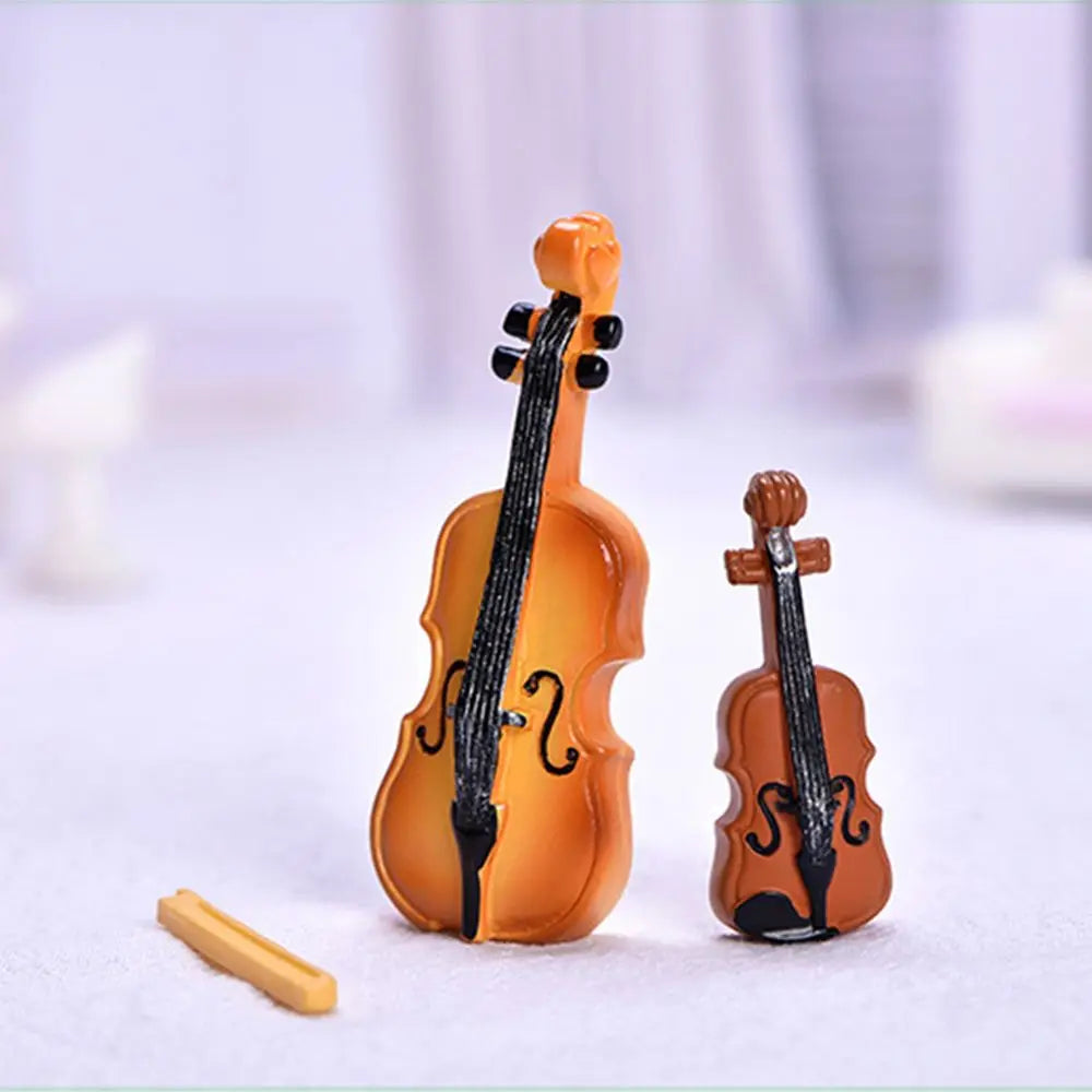 Creative Music Instrument Figurines Miniature Mini Resin Guitar Violin