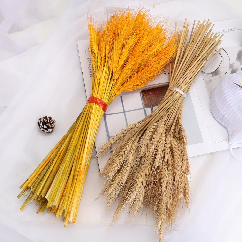 Dried Wheat Ear Artificial Flower Natural Wheat Pampas Grass Home Decoration