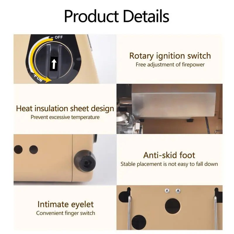 BRS-H23 Camping Tent Heater 1500W 2 In 1 Gas Stoves Portable Heating Gas Oven Burner Adjustable Angle Propane Radiant Heater