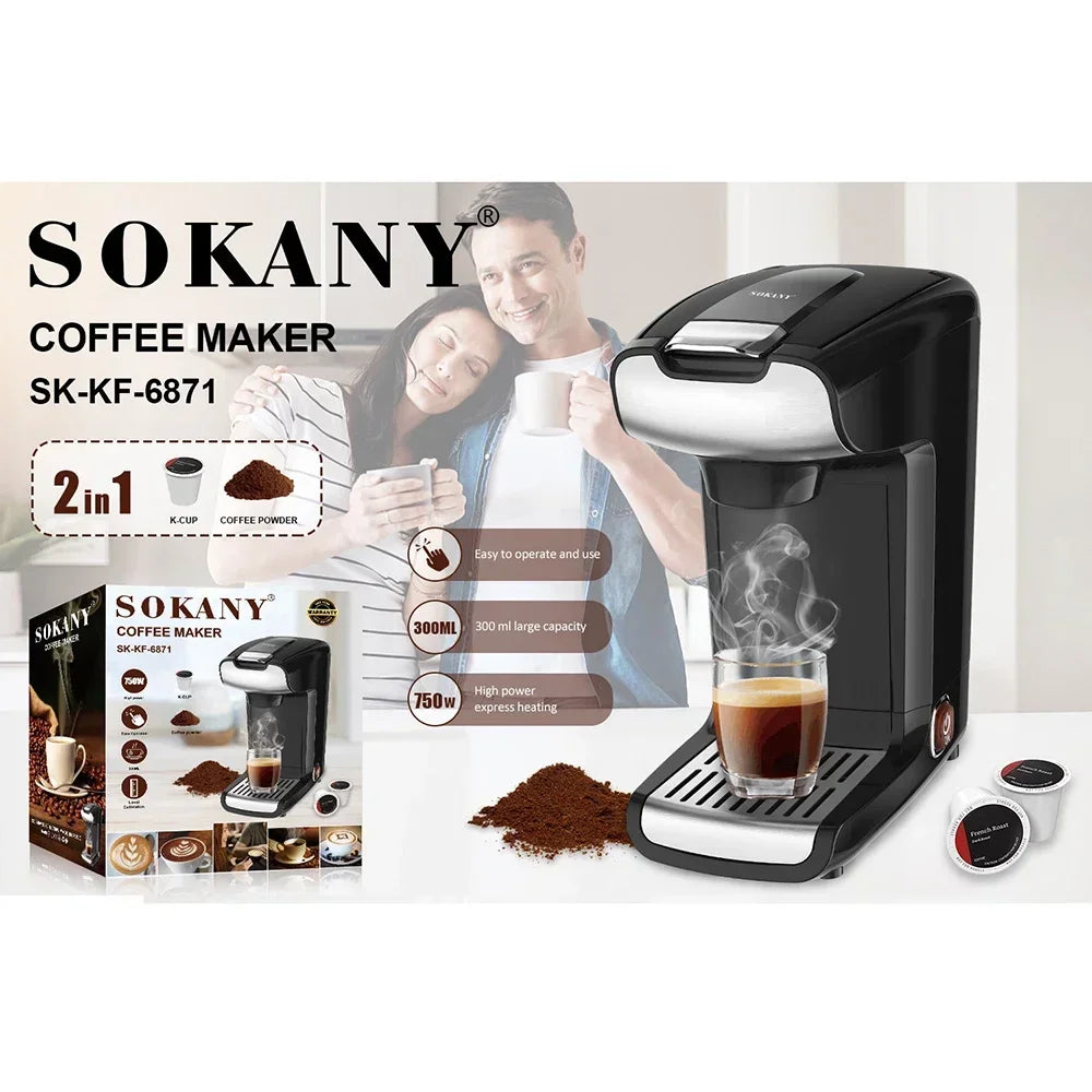 Electric Coffee Maker Stainless Steel Drain Pan Automatic Power Off Suitable for Home Office Use Espresso Capsule Mocha Coffee