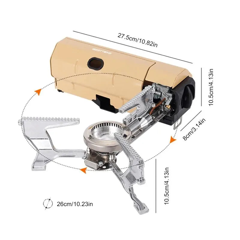 WESTTUNE Camping Gas Stove 2670W Portable Folding Cassette Gas Burner Outdoor Picnic Travel Cooking Grill Cooker Heating System