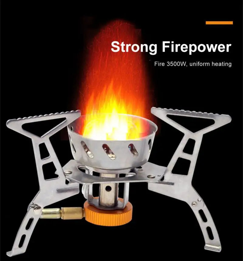 WindProof Camping Gas Stove Outdoor Tourist Burner Strong Fire Heater Tourism Cooker Portable Furnace Supplies Equipment Picnic