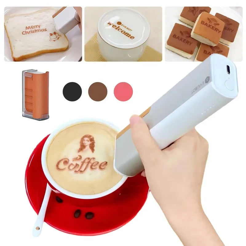 Portable Food Inkjet Printer EVEBOT Printpen Buletooth Wireless Handheld HD Printing Coffee Beer Bread for Cofe Hotel Restaurant