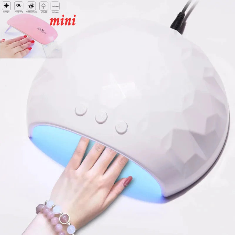 Usb UV Nail Lamp Mini Nail Dryer Machine Portable 6 LED UV Lamp Home Manicure Lamp For Gel Based Manicuring Nail Tool