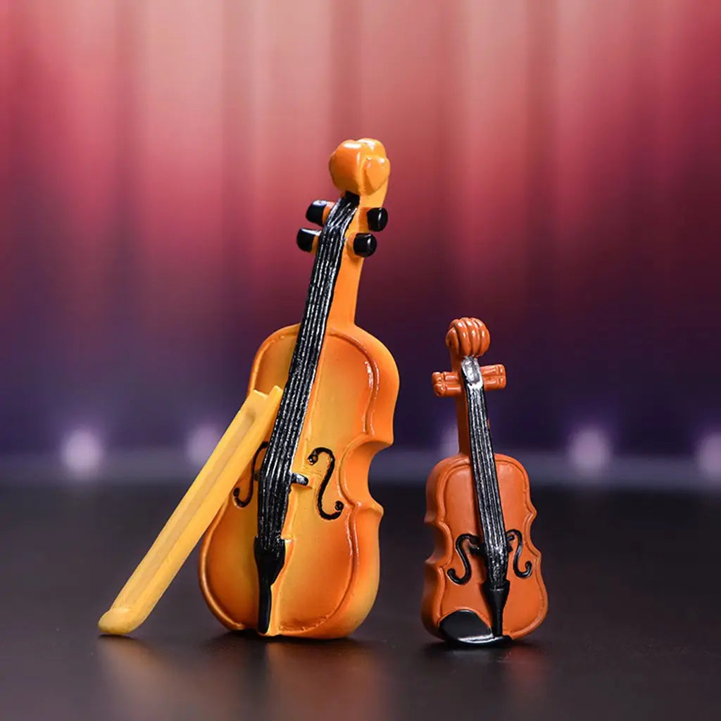 Creative Music Instrument Figurines Miniature Mini Resin Guitar Violin